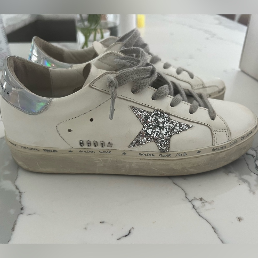 Golden Goose Hi Star Classic + Glitter Star and Mirror Heel